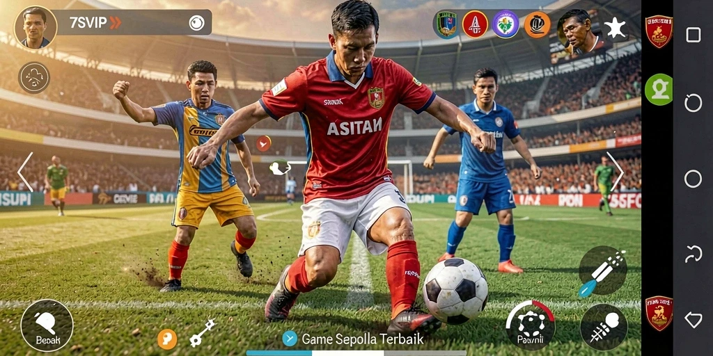 Tampilan gameplay menarik dari 7SVIP saat pertandingan sepak bola.