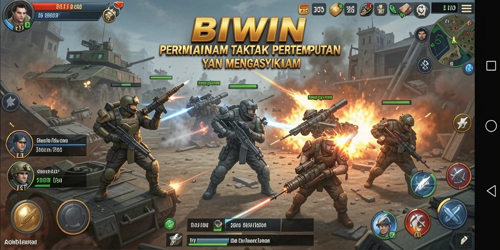 Gameplay intens dalam BIWIN dengan aksi tembak-menembak yang seru.