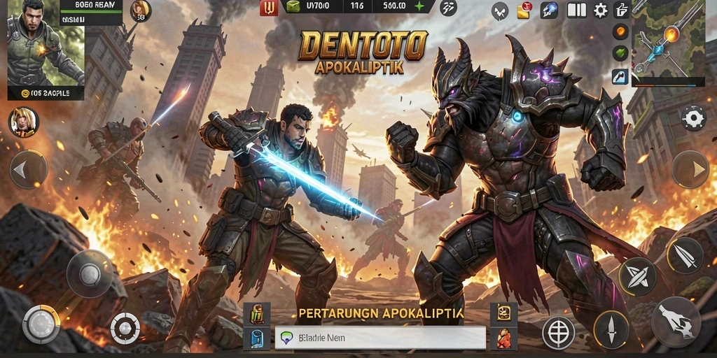 Screenshot DENTOTO yang menampilkan aksi intense Battle Royale.