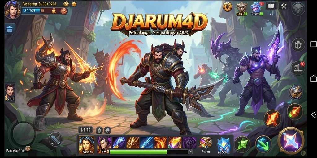 Tampilan mendebarkan gameplay ARPG DJARUM4D dengan aksi bertempur yang seru.