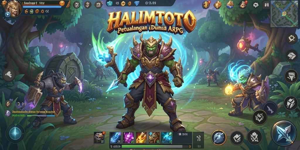 Screenshot gameplay HALIMTOTO menampilkan pertarungan seru dan lingkungan yang memukau.