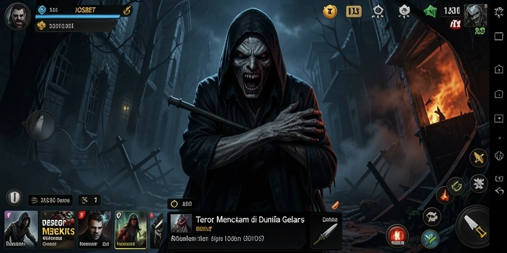 Gameplay seram dengan atmosfer mencekam dan hantu menakutkan.