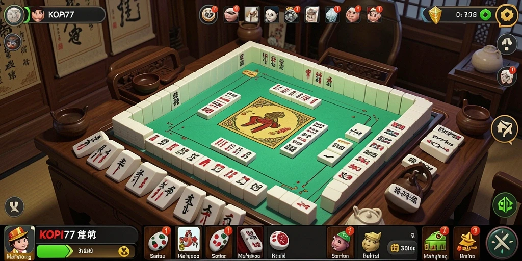 Tampilan menawan dari gameplay Mahjong di KOPI77.