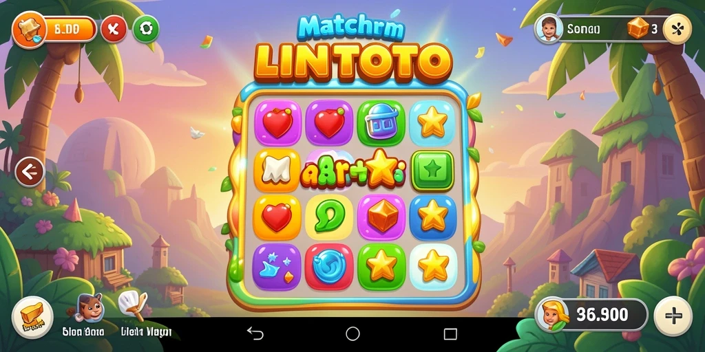 Tampilan gameplay seru dalam permainan Match-3 LINITOTO.