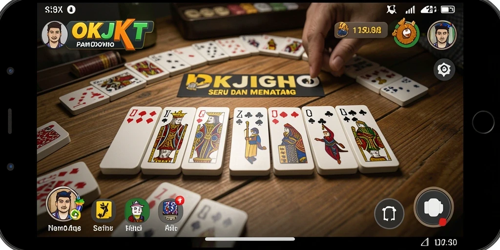 Screenshot permainan Domino yang menampilkan gameplay yang menarik dan interaktif.