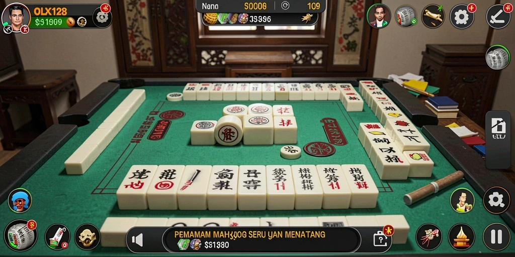 Tampilan utama gameplay Mahjong di OLX128 dengan desain menarik.
