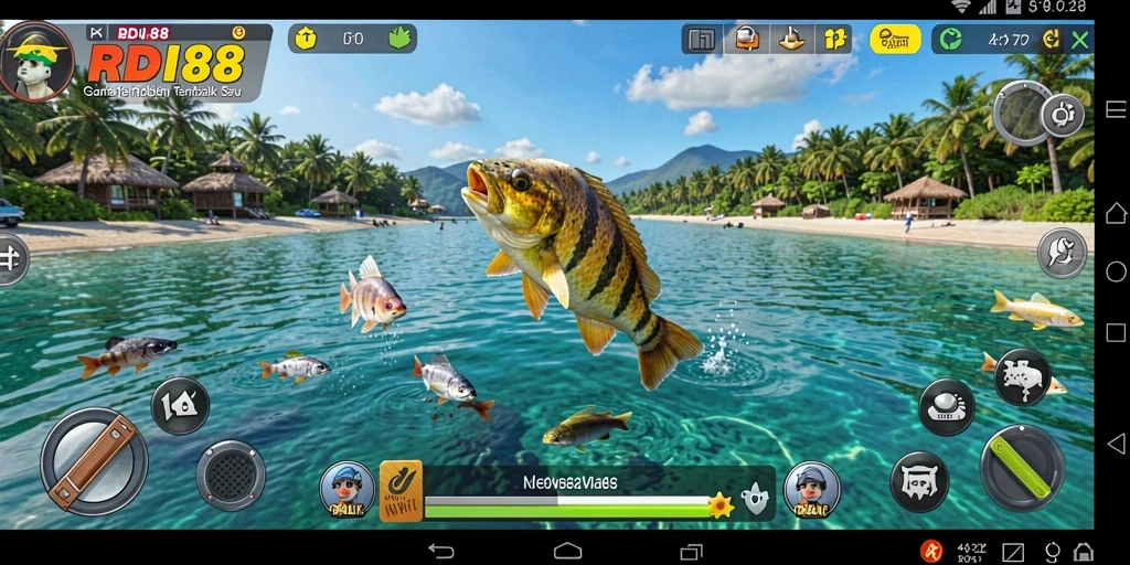 Gameplay RDI88 menampilkan keseruan menembak ikan secara dinamis.