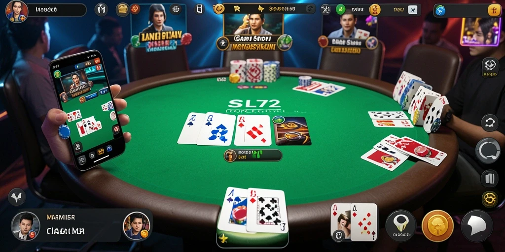 Tampilan gameplay seru SL72 dengan tampilan kartu yang jelas.