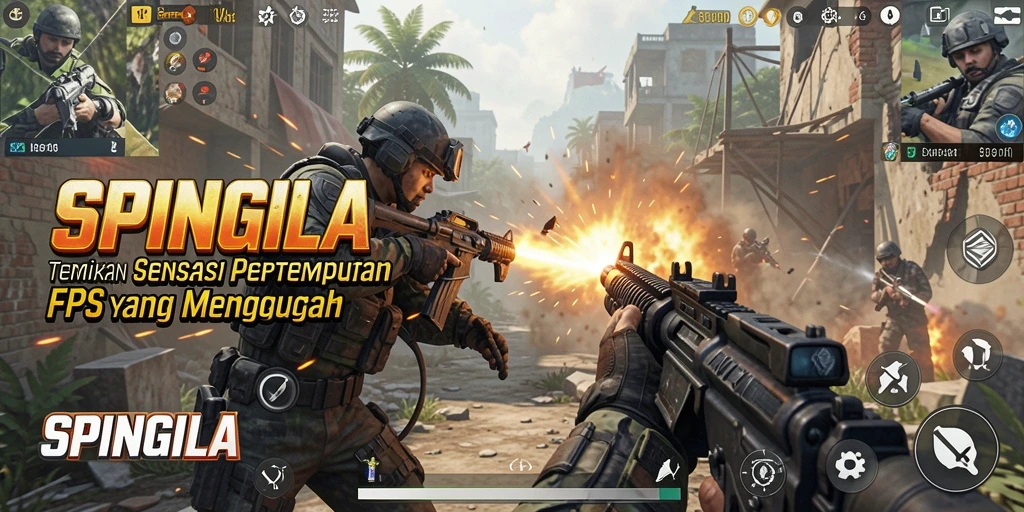 Tampilan gameplay SPINGILA yang intens dan mendebarkan.