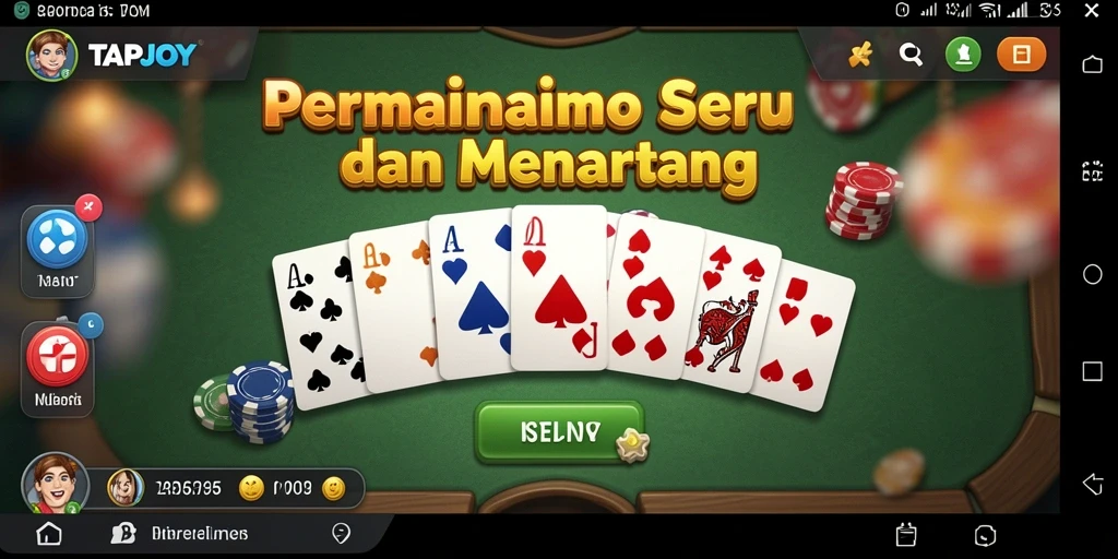 Screenshot gameplay TAPJOY menunjukkan aksi seru permainan Domino.